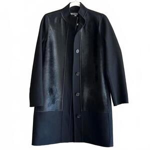 Vince Women's Black Wool Textured Coat Size XS Whimsigoth Quiet Luxury